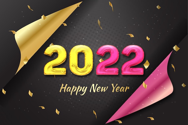 Le Nouvel An 2022 Révèle Le Vecteur De Fond De Style Vecteur Premium