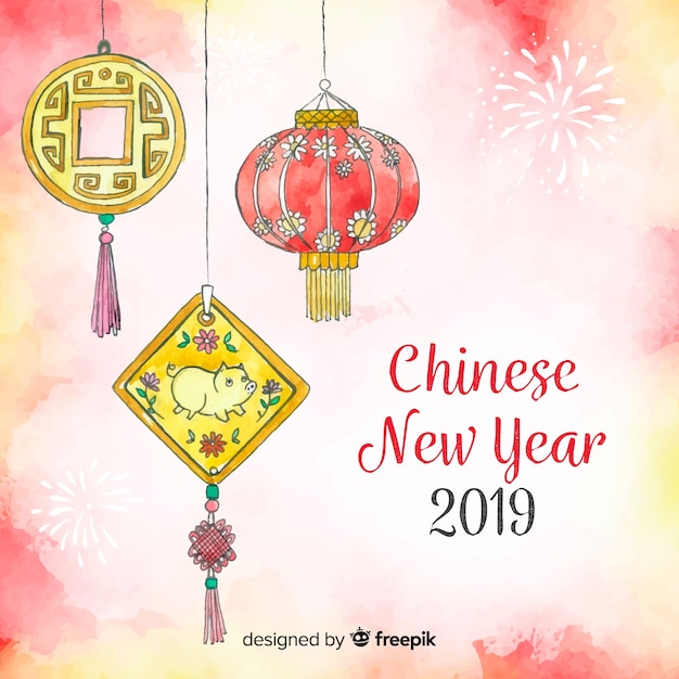 Vecteur gratuit nouvel an chinois 2019