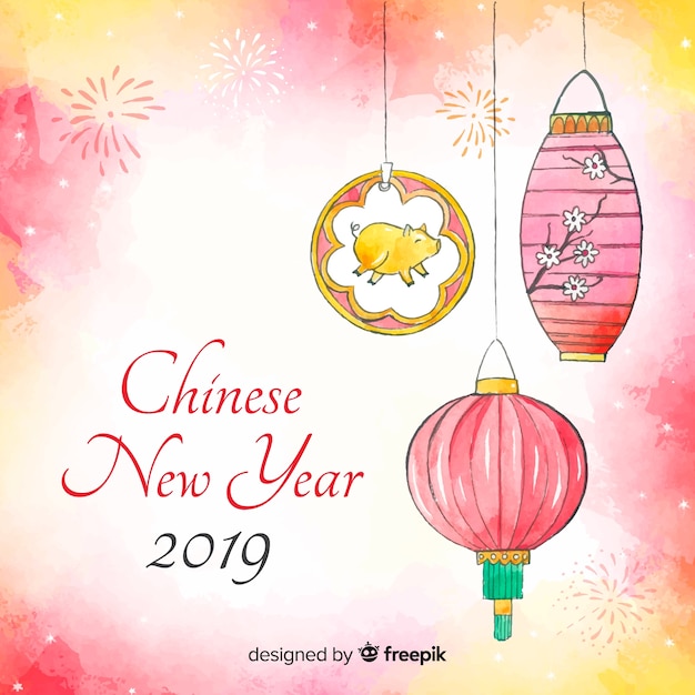 Vecteur gratuit nouvel an chinois 2019