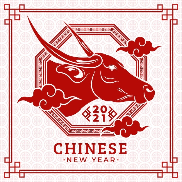 Nouvel An Chinois Minimal 2021