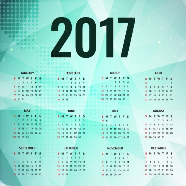 Vecteur gratuit nouvel an conception 2017 calendrier