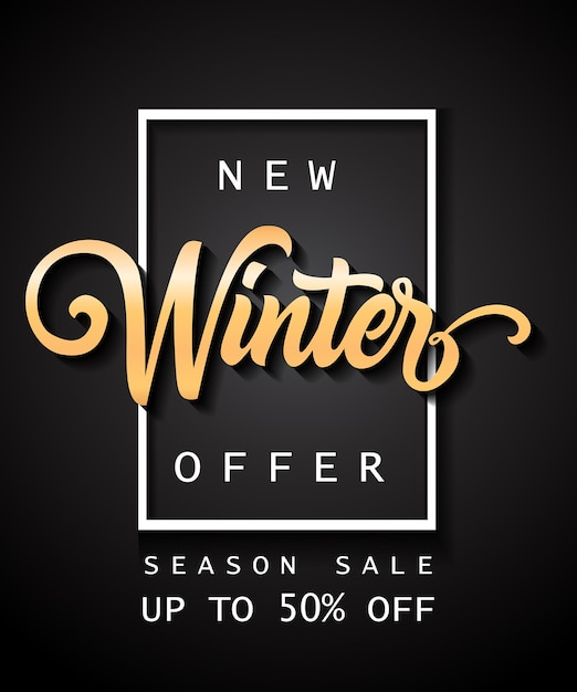 Nouvel hiver Offre Saison Vente Lettrage