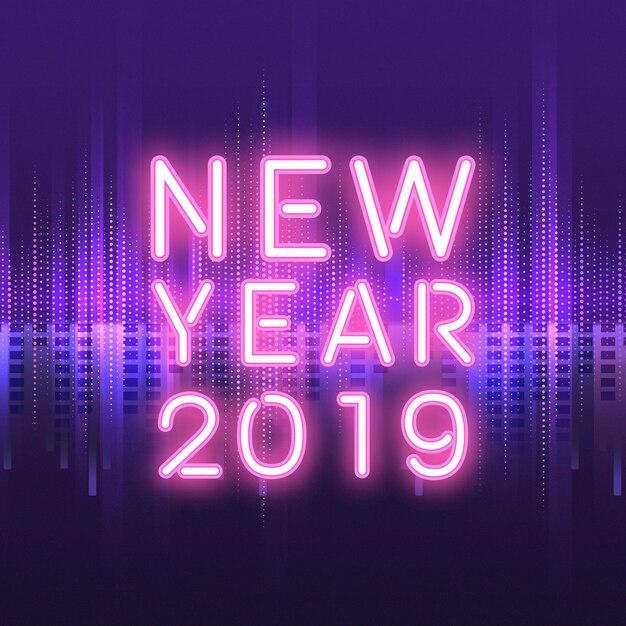 Nouvelle année 2019 enseigne au néon