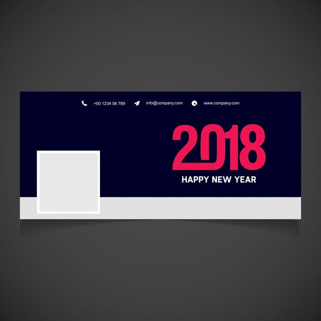 Nouvelle couverture de Facebook de la typographie rouge créative 2018 de 2018