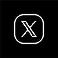 Vecteur gratuit nouvelle icône du logo twitter x sur fond noir