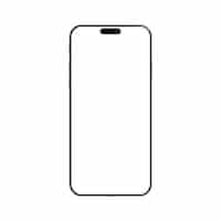 Vecteur gratuit nouvelle maquette d'iphone noir vue de face réaliste moderne isolé sur un modèle mobile blanc