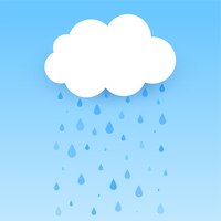 Vecteur gratuit nuage plat avec fond de pluie tombante