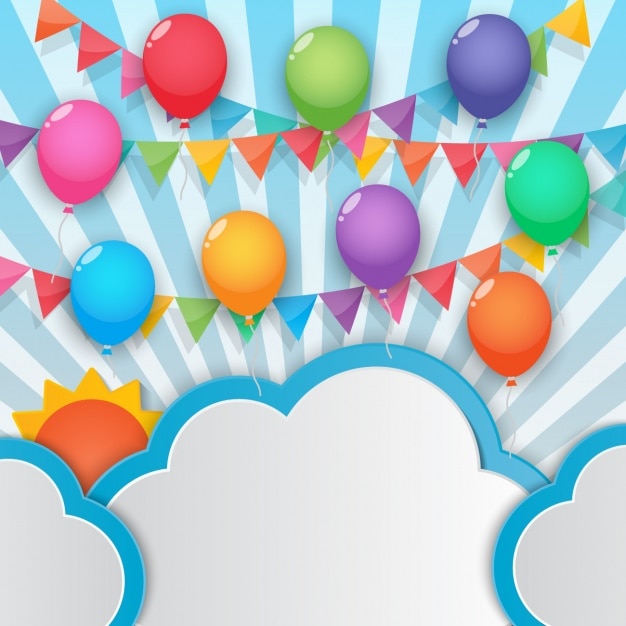 Vecteur gratuit les nuages ​​et les ballons