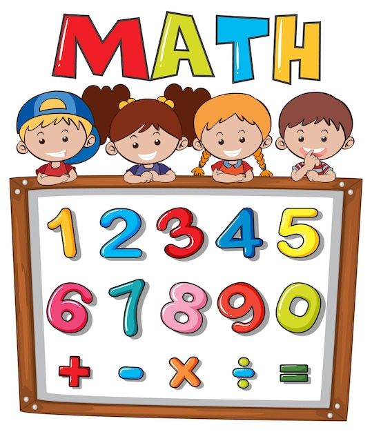 Numéro 0 à 9 avec symboles mathématiques