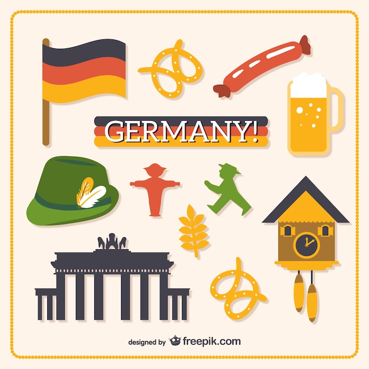 Vecteur gratuit objets de l'allemagne