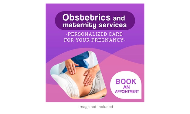 Obstétricien gynécologie publication des services d'obstétrique et de maternité pour linkedin facebook instagram