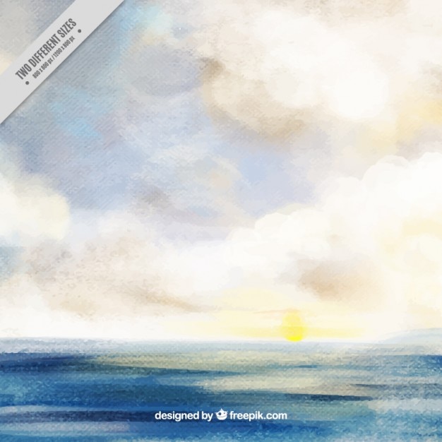 Vecteur gratuit ocean background aquarelle