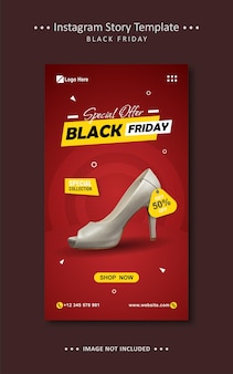 Offre spéciale black friday flyer instagram modèle d'histoire facebook