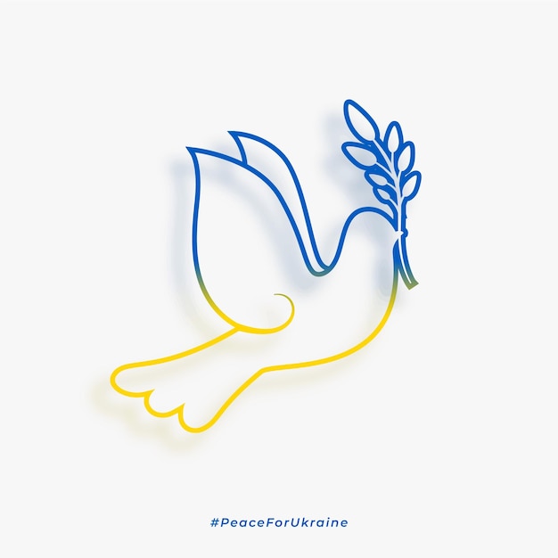 Vecteur gratuit oiseau de paix colombe dans le concept de couleurs du drapeau ukraine