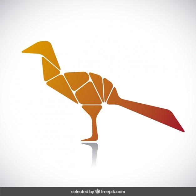 Vecteur gratuit oiseau silhouette faite avec des polygones