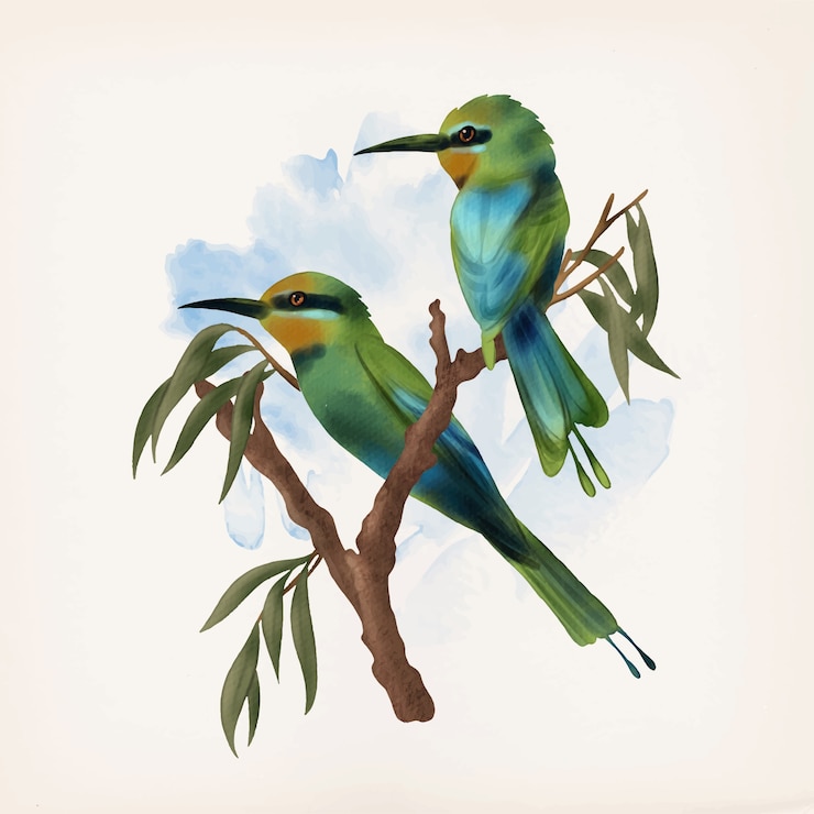 Vecteur gratuit oiseaux illustration animale rétro