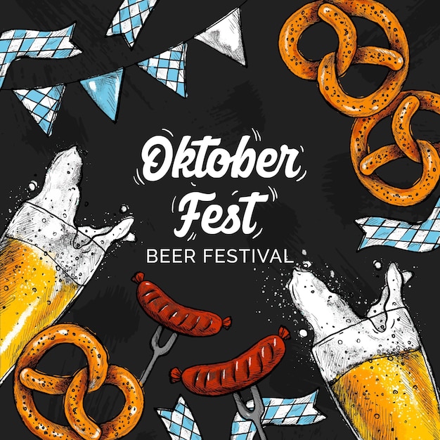 Vecteur gratuit oktoberfest avec bière