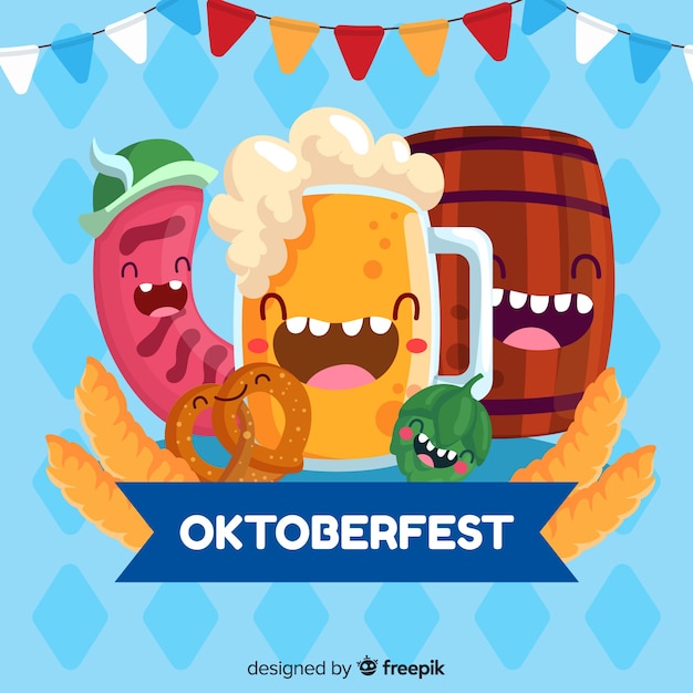 Oktoberfest Design Plat Avec Des éléments De Fête