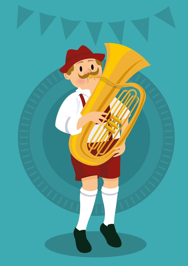 Vecteur gratuit oktoberfest joueur de trombone