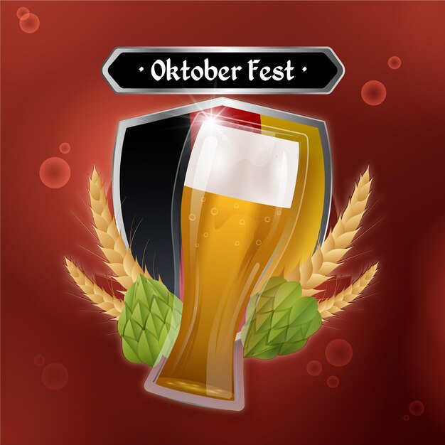 Oktoberfest réaliste avec verre de bière