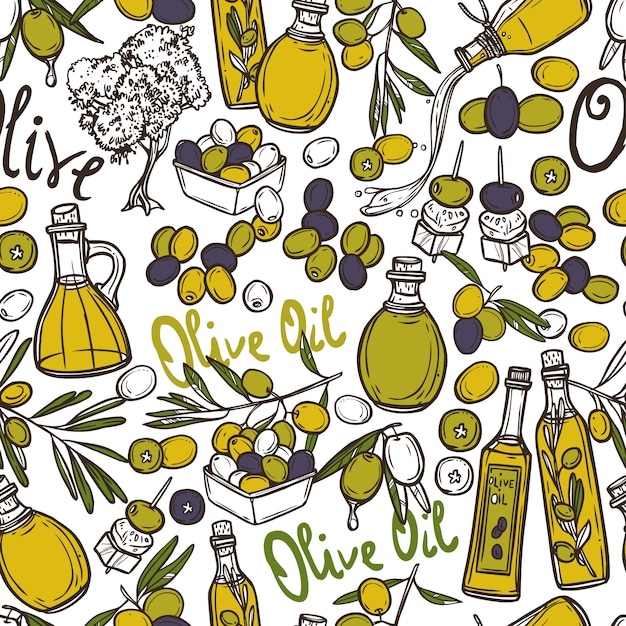 Vecteur gratuit olive seamless pattern