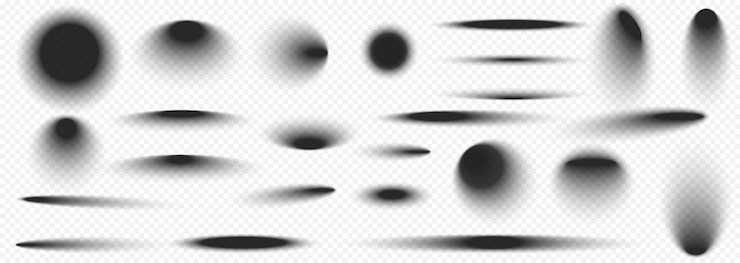 Vecteur gratuit ombres rondes réalistes avec des nuances de bords doux