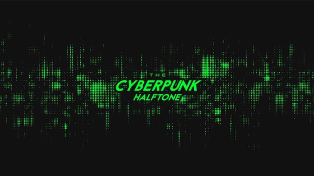 Onde sonore de demi-teinte cyberpunk vert abstrait