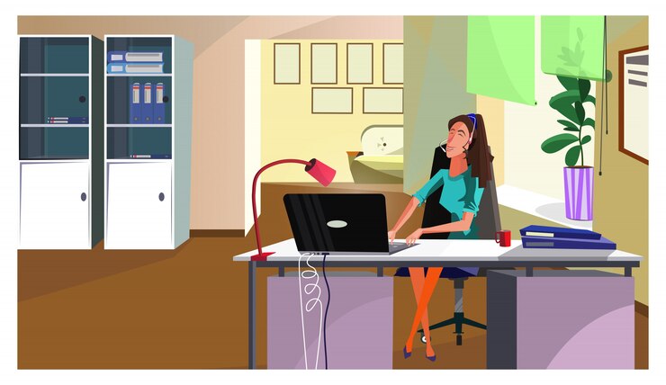 Vecteur gratuit opérateur de helpdesk répondant à une illustration d&#39;appel