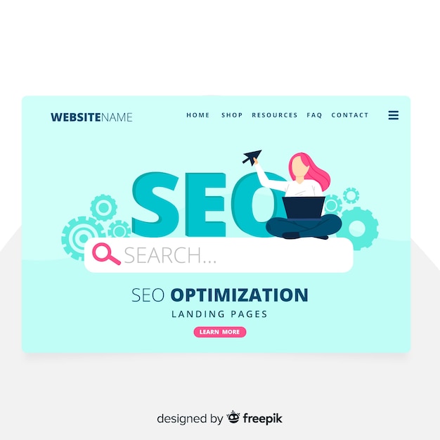 Vecteur gratuit optimisation seo page de destination