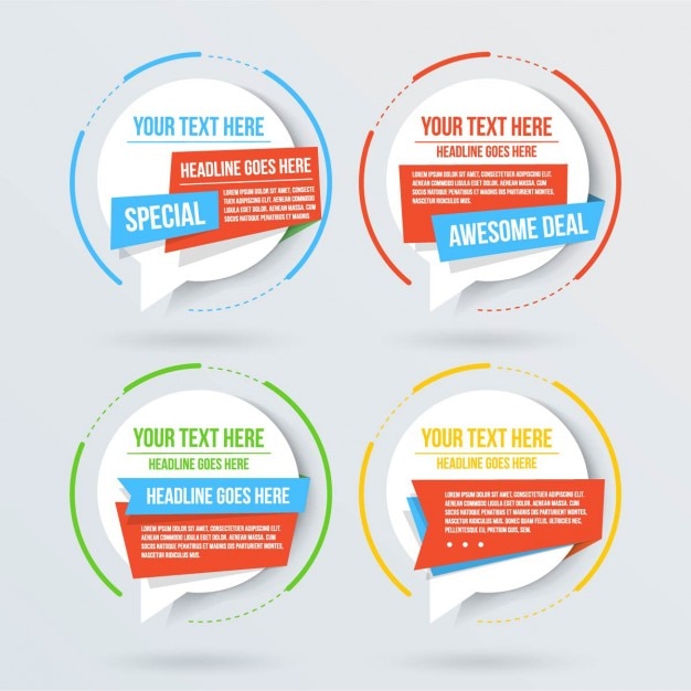 options 3D circulaires pour infographique