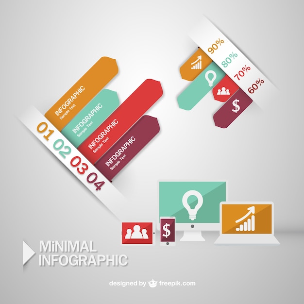 Vecteur gratuit options infographiques design minimaliste