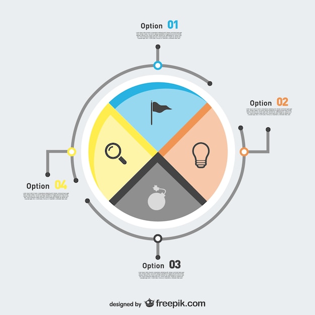 Options infographiques libres conception ronde