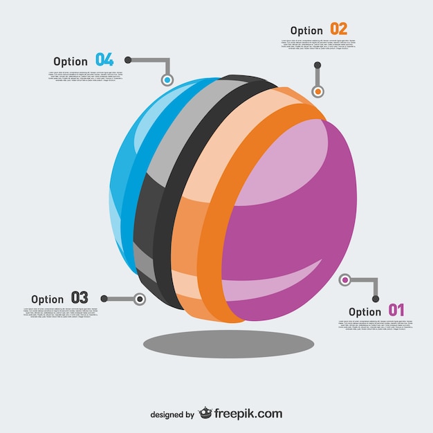 Vecteur gratuit options de sphère couches infographie