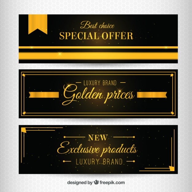 Vecteur gratuit or offre spéciale bannières