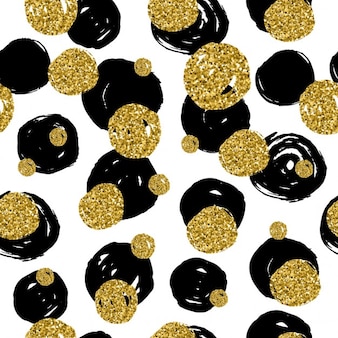 Or texture glitter avec la main dessiner des cercles blackgolden seamless pattern dans le style d'or vector design célébration fond métallique