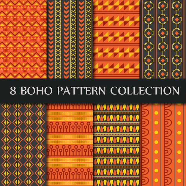 Orange Boho Pattern Collection