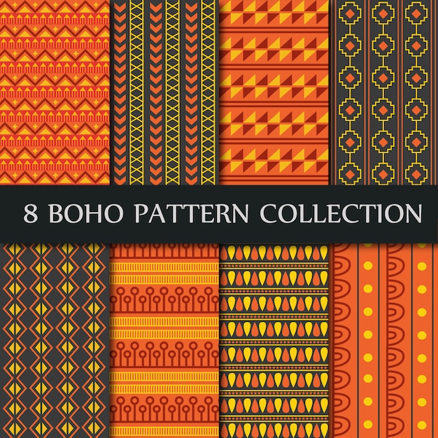 Orange Boho pattern collection