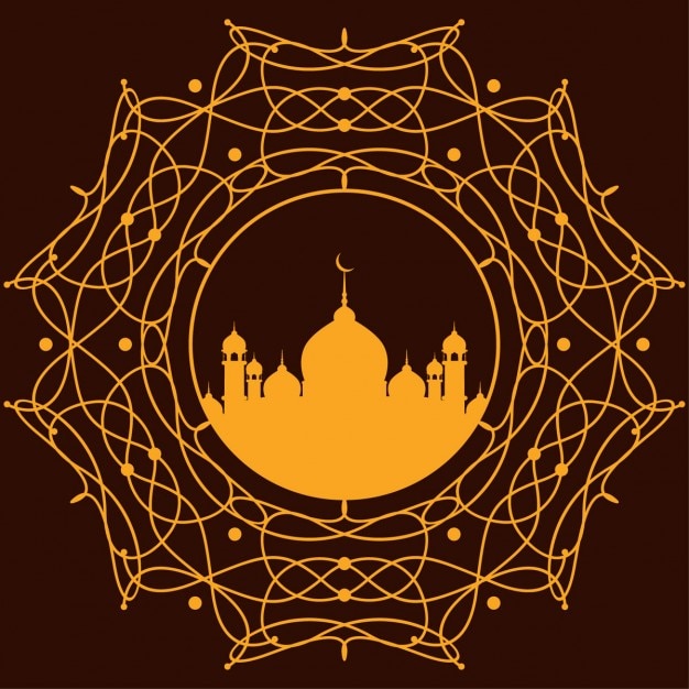 Vecteur gratuit orange design fond islamic