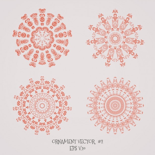 Vecteur gratuit orange mandala ensemble