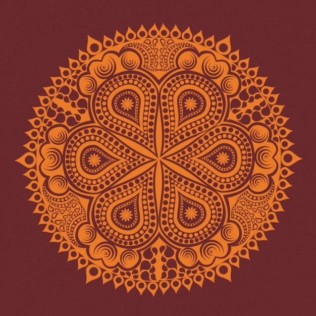 Vecteur gratuit orange mandala