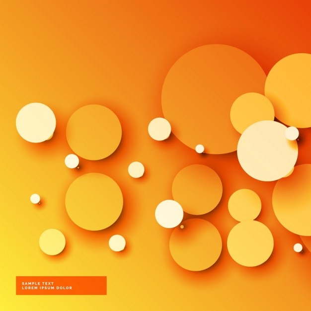 Vecteur gratuit orange vif cercles 3d fond
