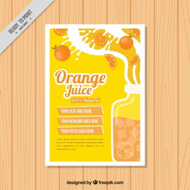 Vecteur gratuit oranje jus dépliant