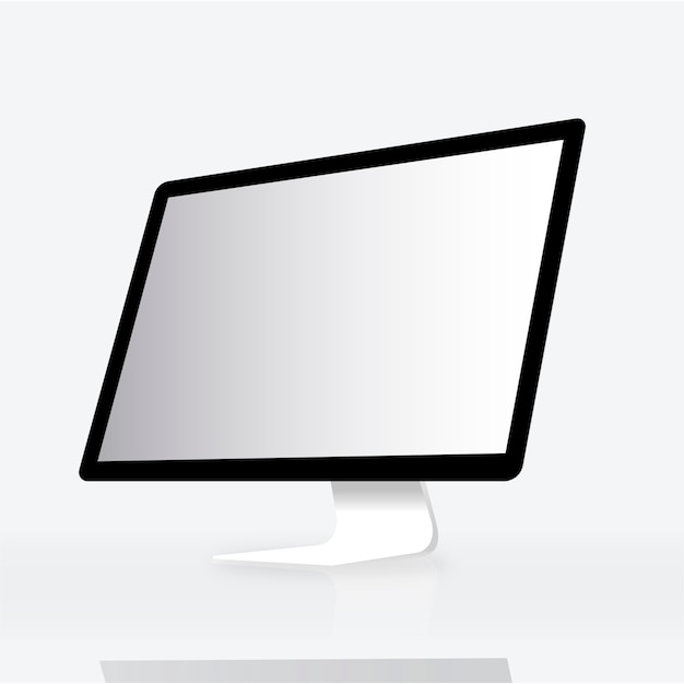 Vecteur gratuit ordinateur de bureau desktop pc technology icon concept de vecteur