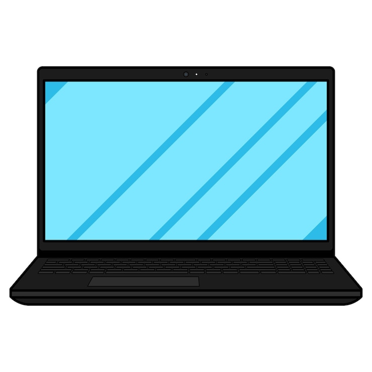 Vecteur gratuit ordinateur portable, dessin animé, 2