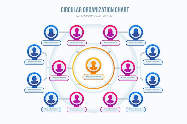 Vecteur gratuit organigramme dégradé ivnfographic