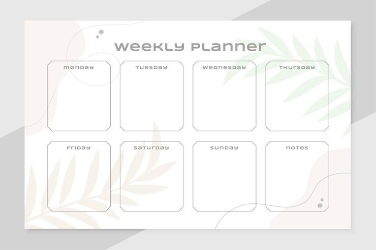 Vecteur gratuit organisateur de liste de tâches de modèle de planificateur hebdomadaire simple