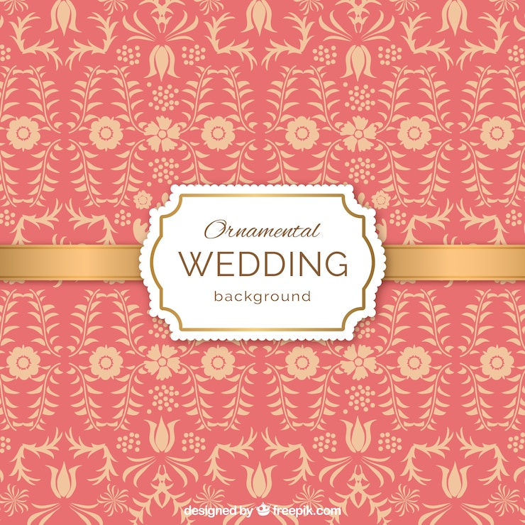 Vecteur gratuit ornement fond de mariage