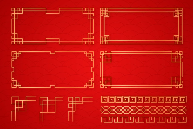 Ornement De La Frontière Chinoise En Gradient