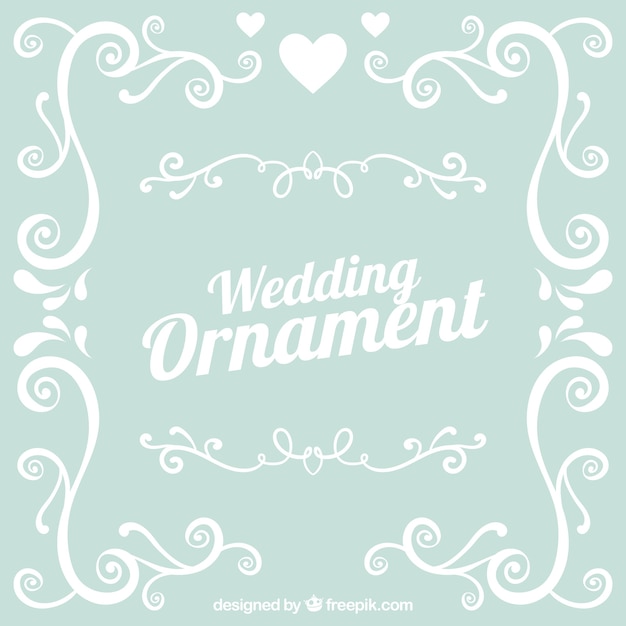 Vecteur gratuit ornements de mariage au design plat