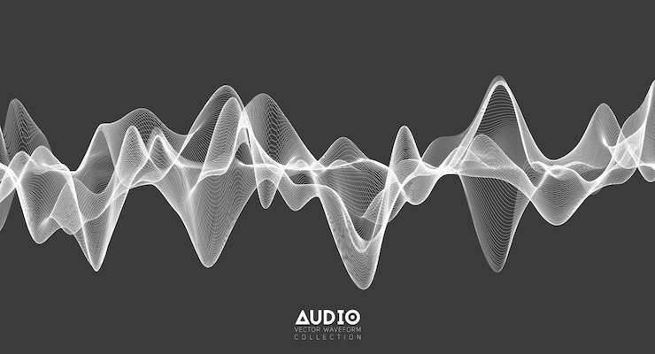 Vecteur gratuit oscillation du pouls de la musique blanche